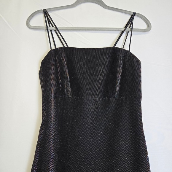 Vtg 80s Nadine Metallic Shimmering Chevron Gown, Black, Juniors 5, Style 1133 - Picture 12 of 16